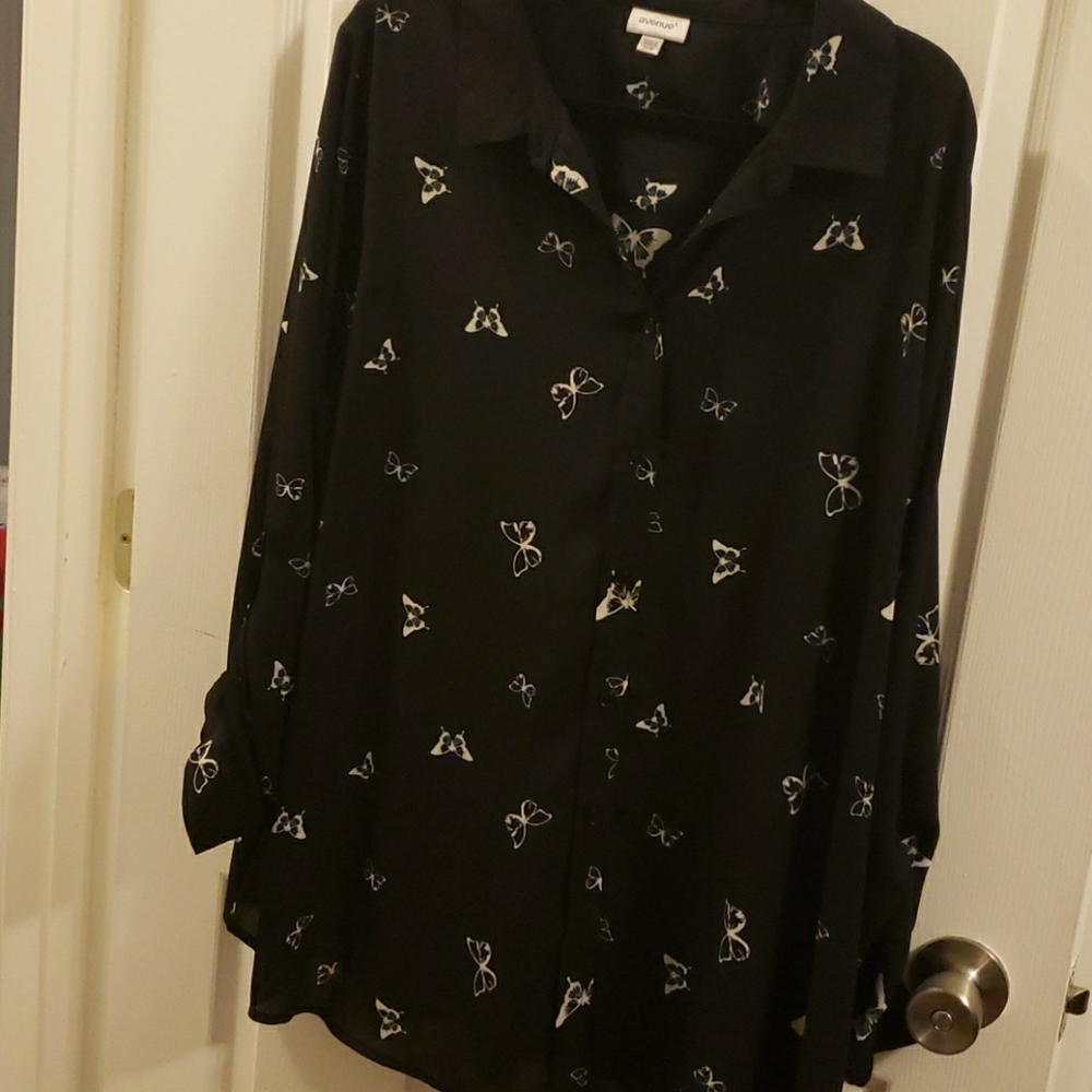 Butterfly button down shirt